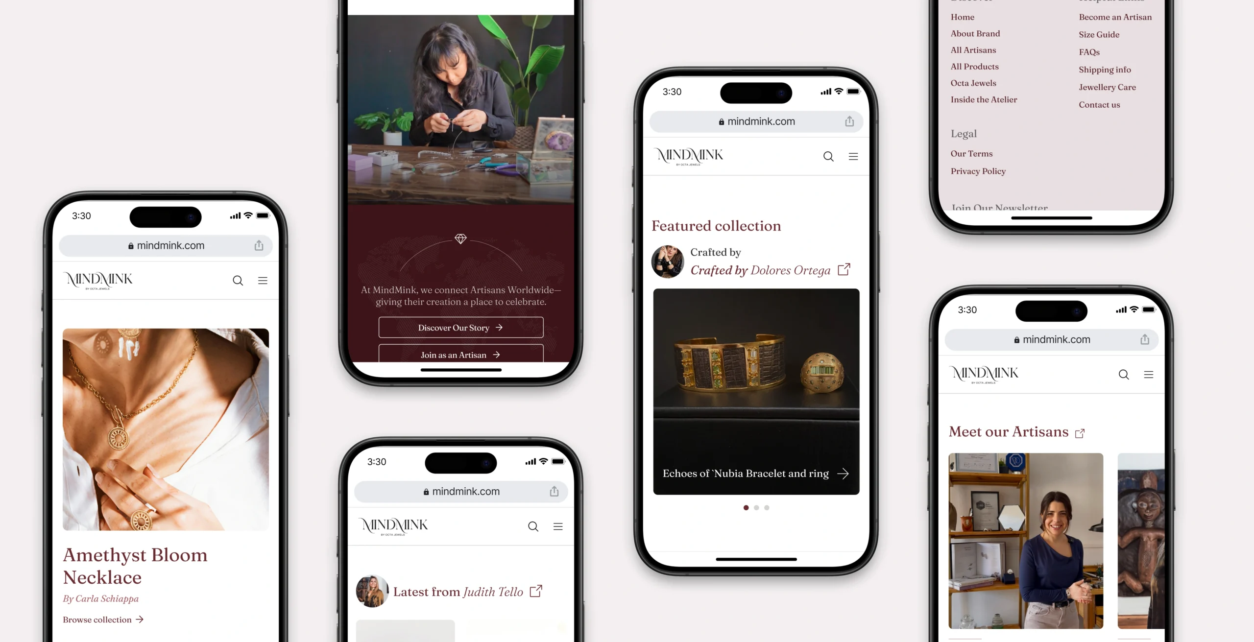 Mobile UI for mindmink website